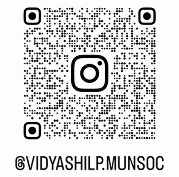 QR code linking to the @vidyashilp.munsoc Instagram profile